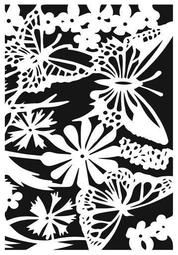 Stencil - Butterfly Garden (8x5 inch)